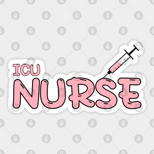 Intensive Care Unit (ICU) Nurse Red Sticker by MedicineIsHard